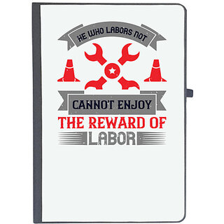                       UDNAG Ruled Notebook Diary 'Labor | He who labors not, cannot enjoy the reward of labor', [A5 80Pages 80GSM]                                              
