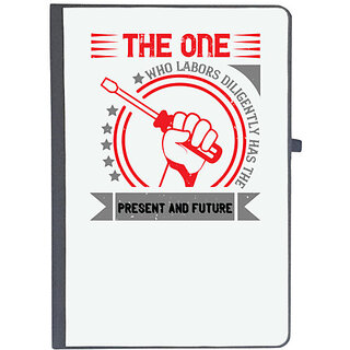                       UDNAG Ruled Notebook Diary 'Labor | The one who labors diligently has the present and future', [A5 80Pages 80GSM]                                              