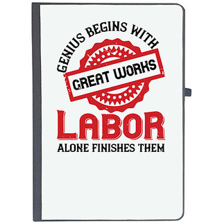                       UDNAG Ruled Notebook Diary 'labor | Genius begins with great works; labor alone finishes them', [A5 80Pages 80GSM]                                              