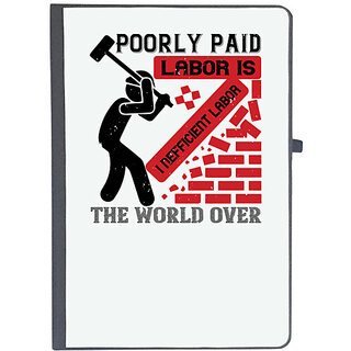                       UDNAG Ruled Notebook Diary 'labor | Poorly paid labor is inefficient labor, the world over', [A5 80Pages 80GSM]                                              