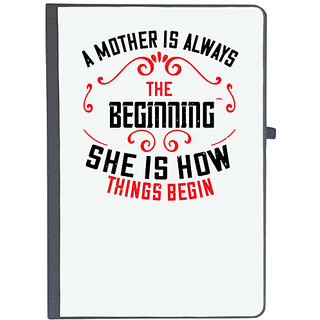                       UDNAG Ruled Notebook Diary 'Mother | A mother is always the beginning. She is how things begin', [A5 80Pages 80GSM]                                              