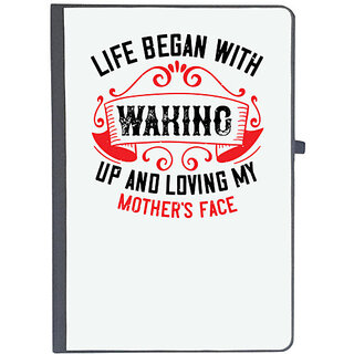                       UDNAG Ruled Notebook Diary 'Mother | Life began with waking up and loving my mother face', [A5 80Pages 80GSM]                                              