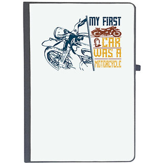                       UDNAG Ruled Notebook Diary 'Motorcycle | My first car was a motorcycle', [A5 80Pages 80GSM]                                              