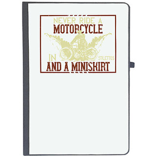                       UDNAG Ruled Notebook Diary 'Motorcycle | never ride a motorcycle in stilettos and a miniskirt', [A5 80Pages 80GSM]                                              