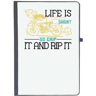                       UDNAG Ruled Notebook Diary 'Motorcycle | life is short so grip it and rip it', [A5 80Pages 80GSM]                                              