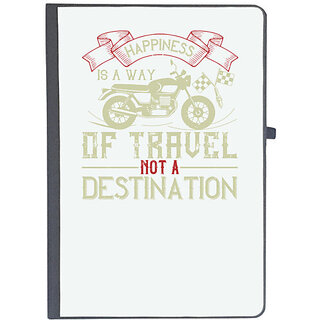                       UDNAG Ruled Notebook Diary 'Motorcycle | happiness is away of travel not a destination', [A5 80Pages 80GSM]                                              