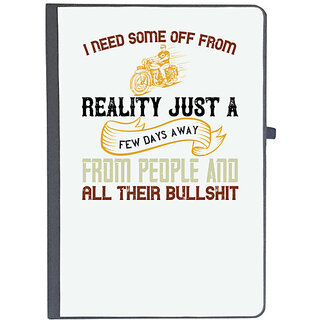                       UDNAG Ruled Notebook Diary 'Motorcycle | i need some off from reality just a', [A5 80Pages 80GSM]                                              