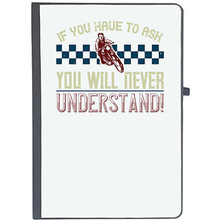                       UDNAG Ruled Notebook Diary 'Motorcycle | if you have to ask you will never understand!', [A5 80Pages 80GSM]                                              