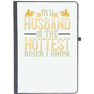                       UDNAG Ruled Notebook Diary 'Husband, Motorcycle | my husband is the hottest biker i know', [A5 80Pages 80GSM]                                              