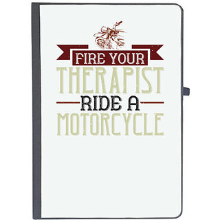                       UDNAG Ruled Notebook Diary 'Motorcycle | fire your therapist ride a motorcycle', [A5 80Pages 80GSM]                                              