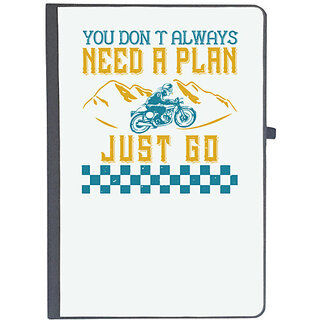                       UDNAG Ruled Notebook Diary 'Motorcycle | you dont always need a plan just go', [A5 80Pages 80GSM]                                              