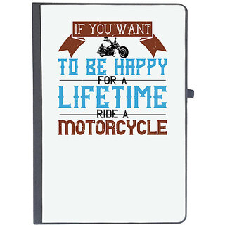                       UDNAG Ruled Notebook Diary 'Motorcycle | If you want to be happy', [A5 80Pages 80GSM]                                              