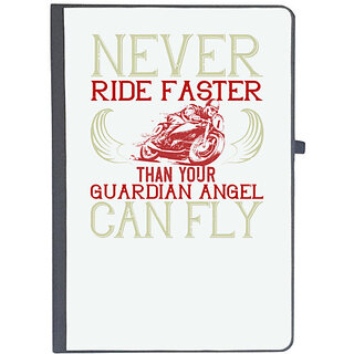                       UDNAG Ruled Notebook Diary 'Motorcycle | Never ride faster than your guardian angel can fly', [A5 80Pages 80GSM]                                              
