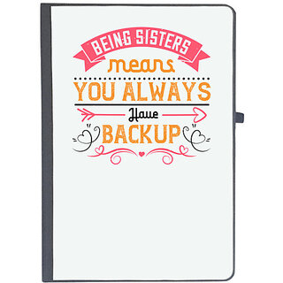                       UDNAG Ruled Notebook Diary 'Sister | Being sisters means you always have backup 4 design (2)', [A5 80Pages 80GSM]                                              