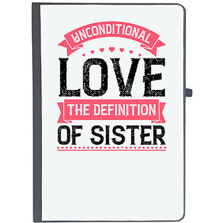                       UDNAG Ruled Notebook Diary 'Sister | Unconditional love; the definition of sister', [A5 80Pages 80GSM]                                              