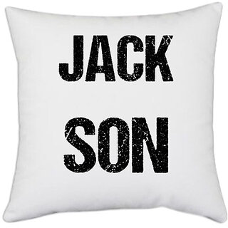                       UDNAG White Polyester 'Jack Son' Pillow Cover [16 Inch X 16 Inch]                                              
