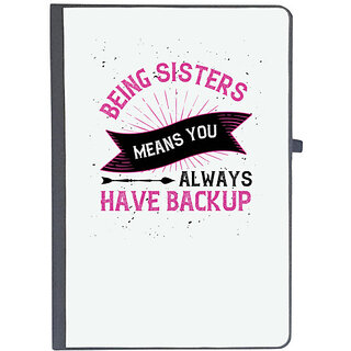                       UDNAG Ruled Notebook Diary 'Sister | Being sisters means you always have backup-5', [A5 80Pages 80GSM]                                              