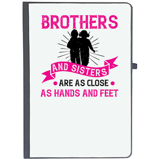                       UDNAG Ruled Notebook Diary 'Grand Father | Brothers and sisters are as close as hands and feet -2', [A5 80Pages 80GSM]                                              