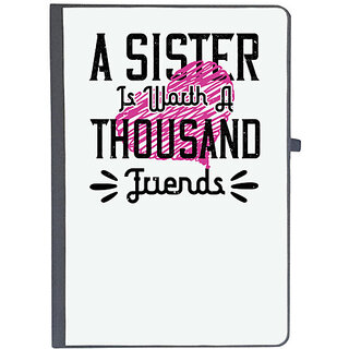                       UDNAG Ruled Notebook Diary 'Sister | A sister is worth a thousand friends', [A5 80Pages 80GSM]                                              
