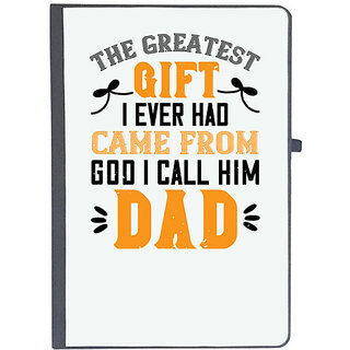                       UDNAG Ruled Notebook Diary 'Papa, Father | the gratest gift i ever had came from', [A5 80Pages 80GSM]                                              