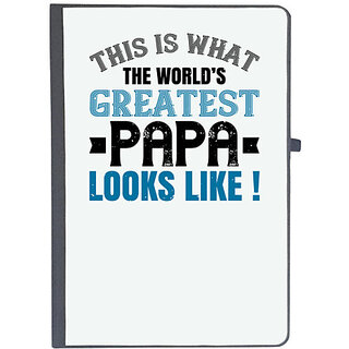                       UDNAG Ruled Notebook Diary 'Papa, Father | this is what the world's gratest papa', [A5 80Pages 80GSM]                                              