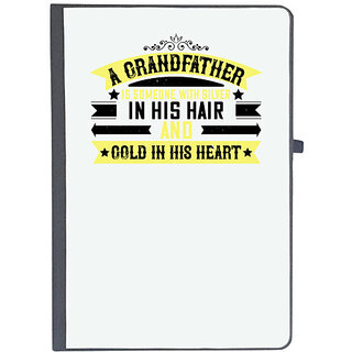                      UDNAG Ruled Notebook Diary 'Grand Father | A grandfather is someone with silver', [A5 80Pages 80GSM]                                              