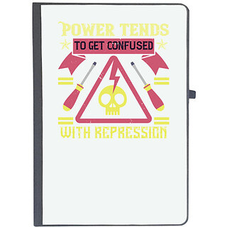                       UDNAG Ruled Notebook Diary 'Power | Power tends to get confused with repression', [A5 80Pages 80GSM]                                              