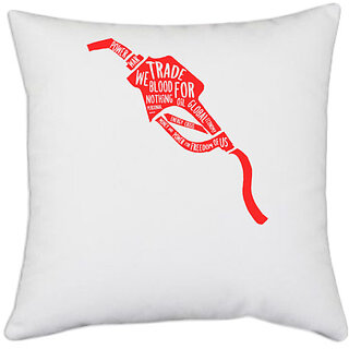                       UDNAG White Polyester 'Petrol pump and quote' Pillow Cover [16 Inch X 16 Inch]                                              