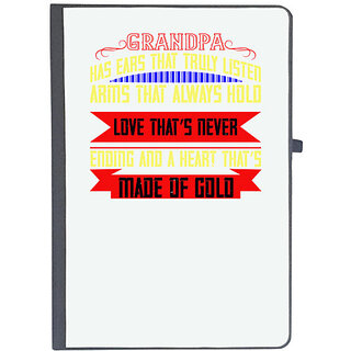                       UDNAG Ruled Notebook Diary 'Grand Father | Grandpa has ears that truly listen-1', [A5 80Pages 80GSM]                                              