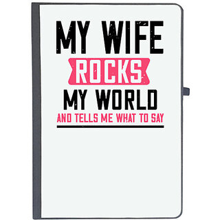                       UDNAG Ruled Notebook Diary 'Wife | my wife rocks my world', [A5 80Pages 80GSM]                                              