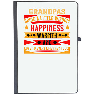                       UDNAG Ruled Notebook Diary 'Grand Father | Grandpas bring a little wisdom happiness', [A5 80Pages 80GSM]                                              