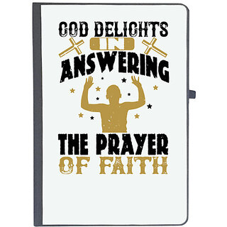                       UDNAG Ruled Notebook Diary 'Faith |  delights in answering the prayer of faith', [A5 80Pages 80GSM]                                              