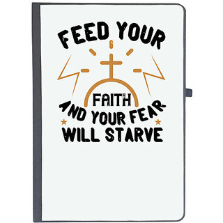                       UDNAG Ruled Notebook Diary 'Faith | Feed your faith and your fear will starve', [A5 80Pages 80GSM]                                              