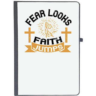                       UDNAG Ruled Notebook Diary 'Faith | Fear looks; faith jumps', [A5 80Pages 80GSM]                                              
