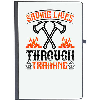                       UDNAG Ruled Notebook Diary 'Firefighter | Saving lives through training', [A5 80Pages 80GSM]                                              