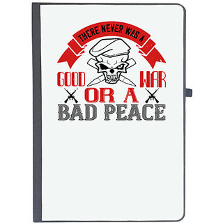                       UDNAG Ruled Notebook Diary 'Death | 01.There never was a good war or a bad peace (1)', [A5 80Pages 80GSM]                                              