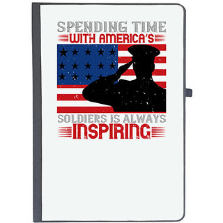                       UDNAG Ruled Notebook Diary 'Soldier | 01.Spending time with america's (1)', [A5 80Pages 80GSM]                                              