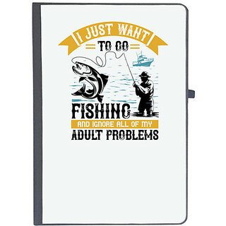                       UDNAG Ruled Notebook Diary 'Fishing | i just want to go fishing and ignore all of my', [A5 80Pages 80GSM]                                              