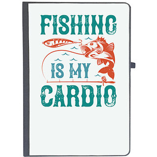                       UDNAG Ruled Notebook Diary 'Fishing | fishing is my cardio', [A5 80Pages 80GSM]                                              