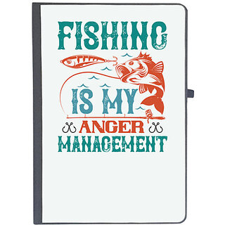                       UDNAG Ruled Notebook Diary 'Fishing | fishing is my anger management', [A5 80Pages 80GSM]                                              