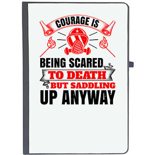                       UDNAG Ruled Notebook Diary 'Firefighter | Courage is being scared to death, but saddling up anyway', [A5 80Pages 80GSM]                                              