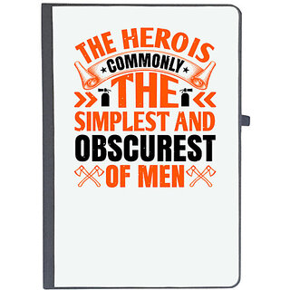                       UDNAG Ruled Notebook Diary 'Firefighter | The hero is commonly the simplest and obscurest of men 1', [A5 80Pages 80GSM]                                              