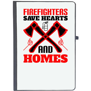                       UDNAG Ruled Notebook Diary 'Firefighter | Firefighters save hearts and homes', [A5 80Pages 80GSM]                                              