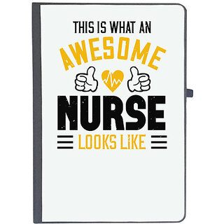                       UDNAG Ruled Notebook Diary 'Nurse | this is what an awesome', [A5 80Pages 80GSM]                                              