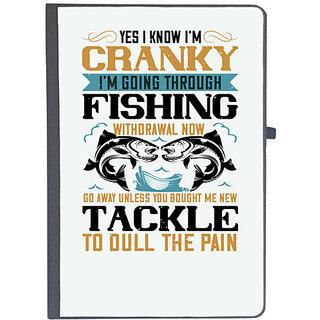                       UDNAG Ruled Notebook Diary 'Fishing | YES I KNOW I'M CRANKY', [A5 80Pages 80GSM]                                              