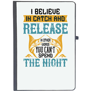                       UDNAG Ruled Notebook Diary 'Fishing | 02 I BELIEVE IN CATCH AND RELEASE', [A5 80Pages 80GSM]                                              