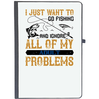                       UDNAG Ruled Notebook Diary 'Fishing | I JUST WANT TO GO FISHING', [A5 80Pages 80GSM]                                              