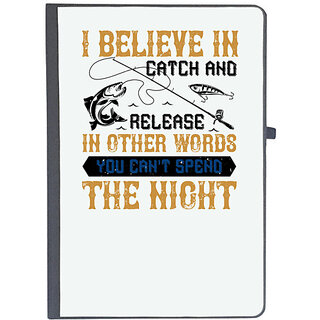                       UDNAG Ruled Notebook Diary 'Fishing | I BELIEVE IN CATCH AND RELEASE', [A5 80Pages 80GSM]                                              