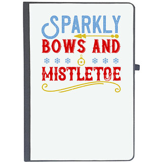                       UDNAG Ruled Notebook Diary 'Christmas | Sparkly bows and mistletoe', [A5 80Pages 80GSM]                                              