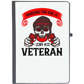                       UDNAG Ruled Notebook Diary 'Veteran | Warning the girl is protected by a veteran', [A5 80Pages 80GSM]                                              